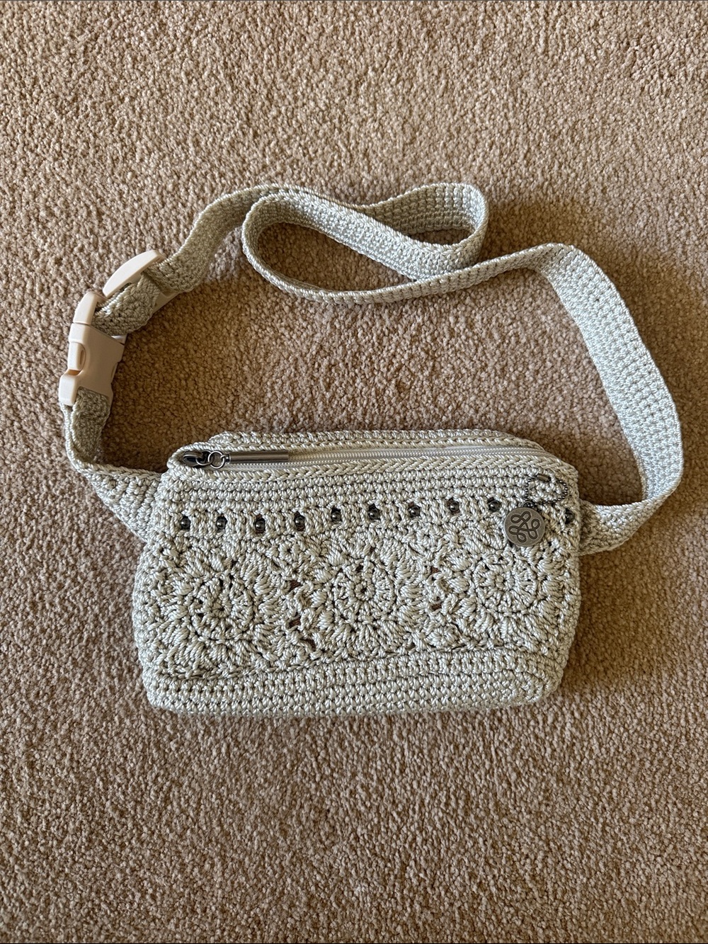 Crochet The Sak Belt Bag - Cream Women's Crossbody Fanny Pack